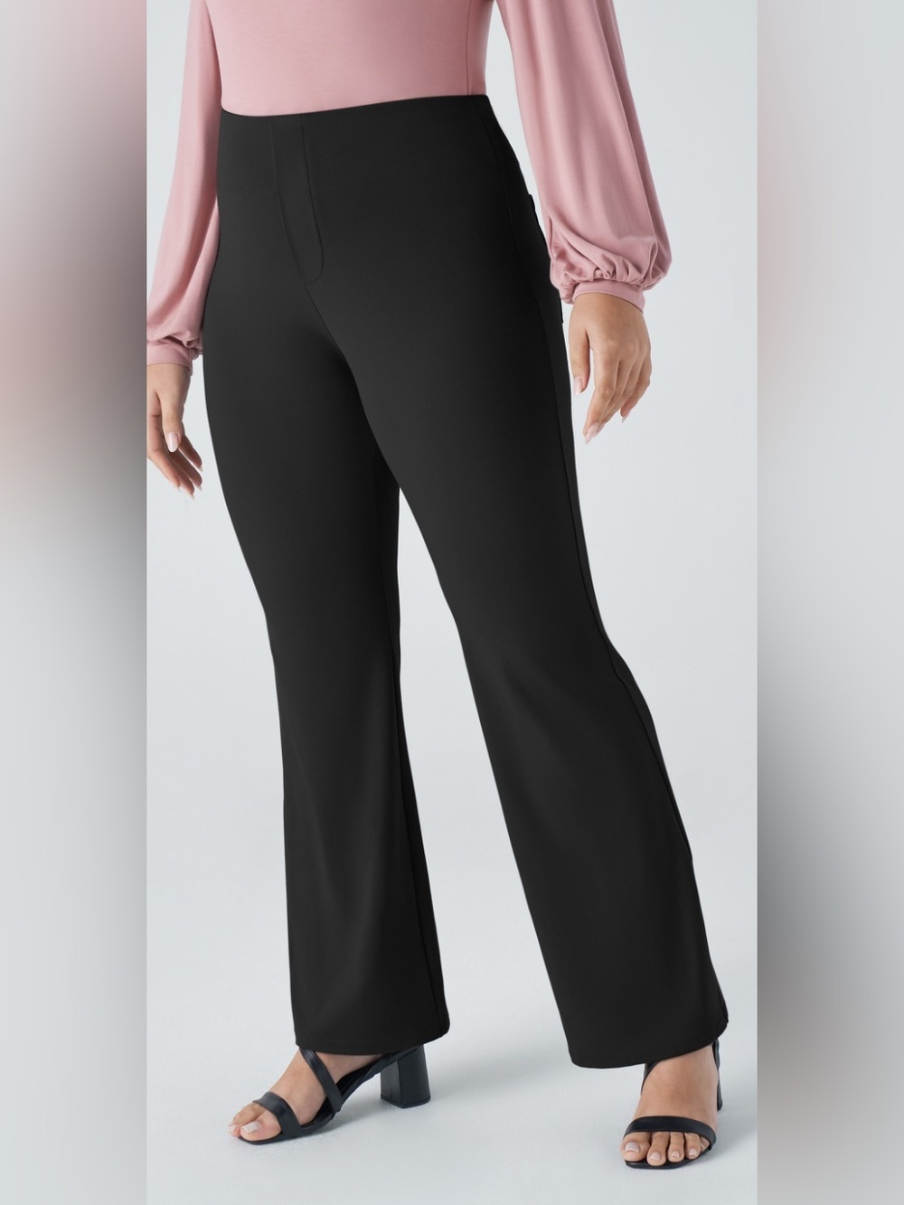 HALARA Black High-Rise Stretch Flare Pants